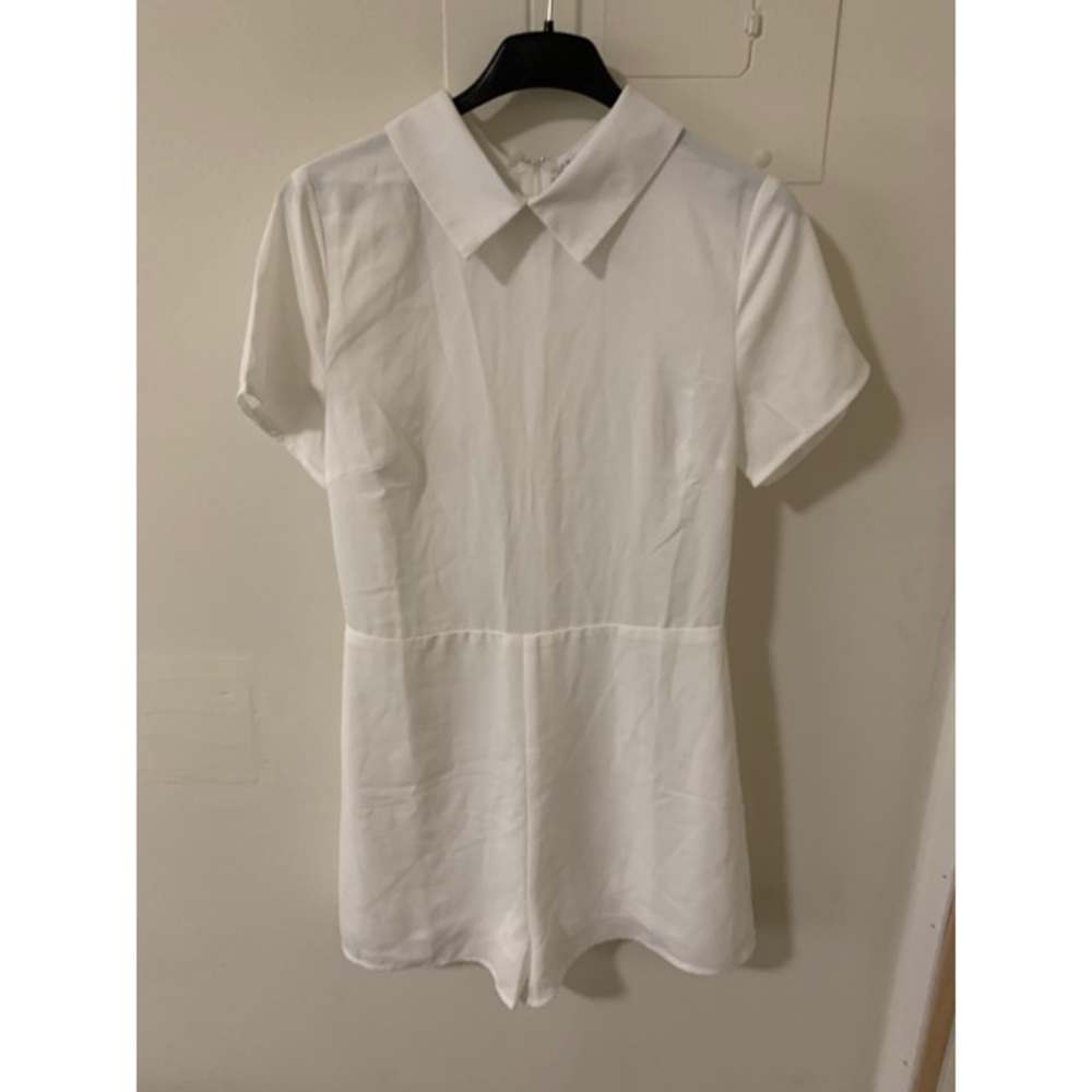After Market Peaked Off-White Collar Romper